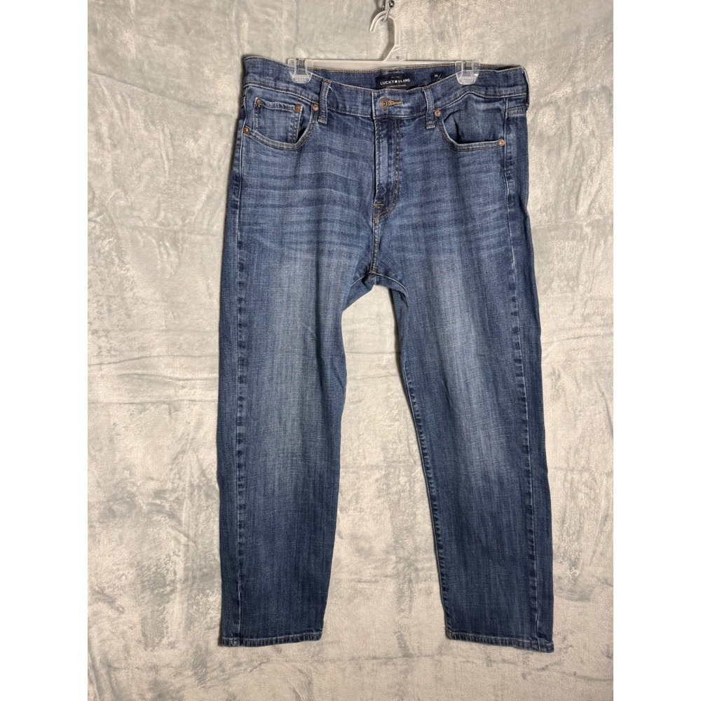 Lucky Brand Mens‎ Blue Medium Wash Straight Leg Denim Jeans 36x30